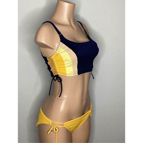 New. Robin Piccone navy and yellow bikini. S/M. Retails $219 - Picture 3 of 7